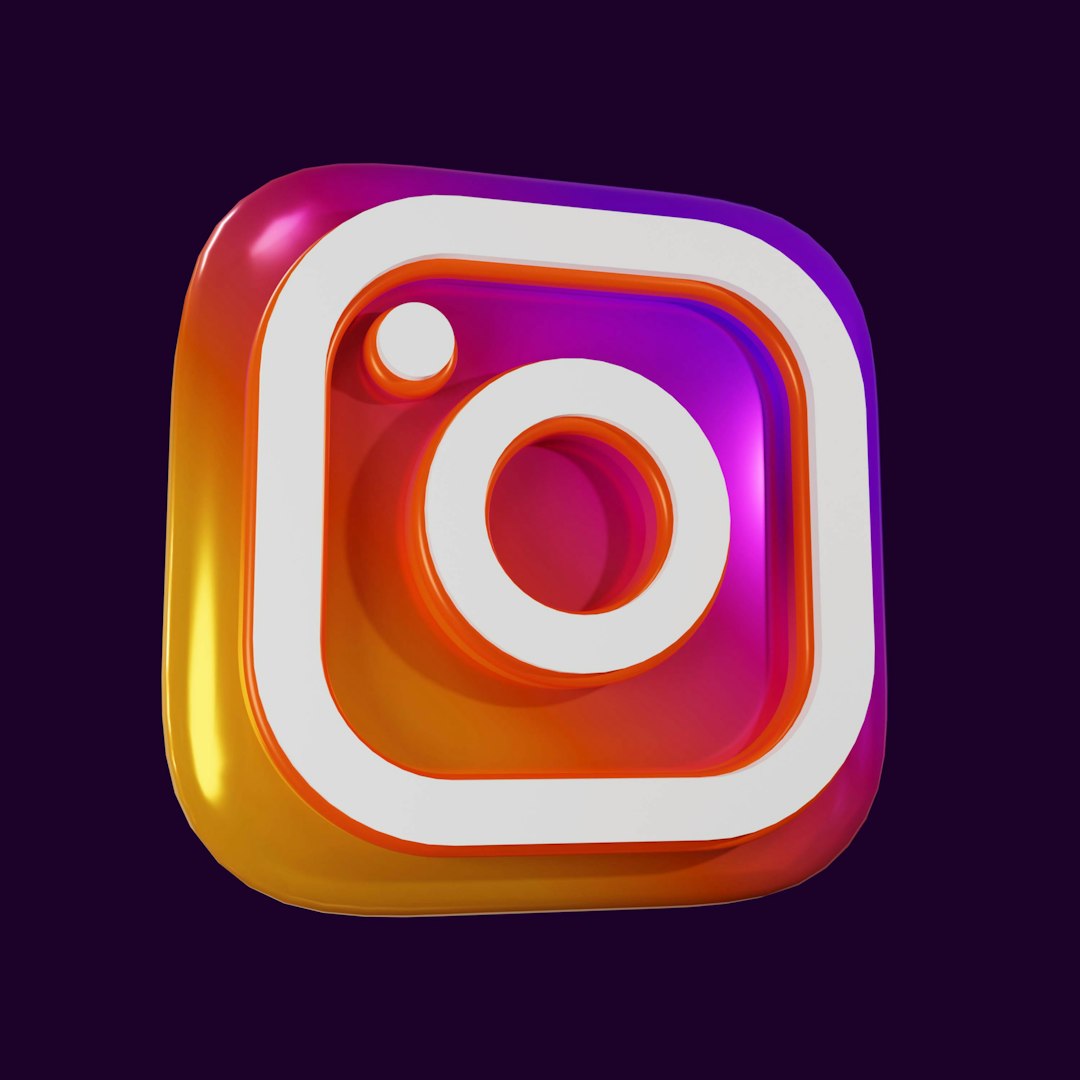a colorful instagram logo on a purple background